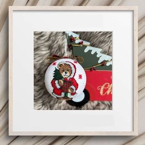 Handmade Embroidery Christmas Tree Ball Ornament Christmas Toy Holiday Gift Home